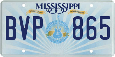 MS license plate BVP865