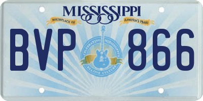 MS license plate BVP866