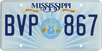 MS license plate BVP867