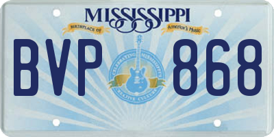 MS license plate BVP868