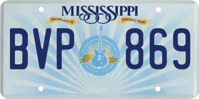 MS license plate BVP869