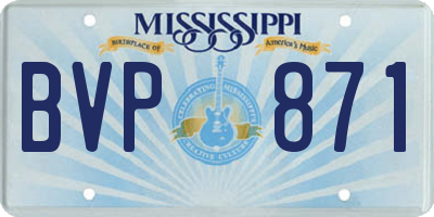 MS license plate BVP871