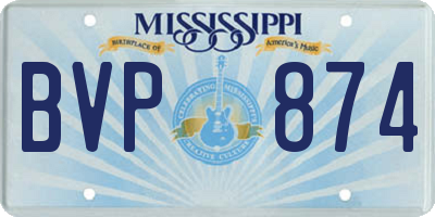 MS license plate BVP874