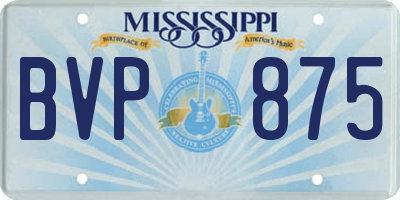 MS license plate BVP875