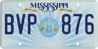 MS license plate BVP876