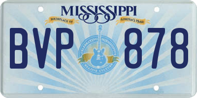 MS license plate BVP878