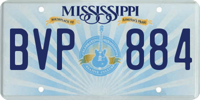 MS license plate BVP884