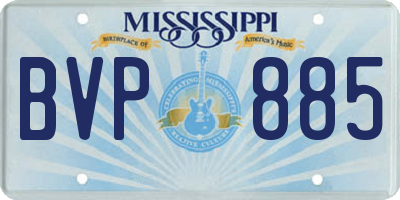 MS license plate BVP885