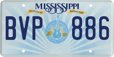 MS license plate BVP886