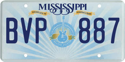 MS license plate BVP887