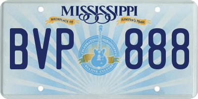 MS license plate BVP888