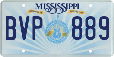 MS license plate BVP889