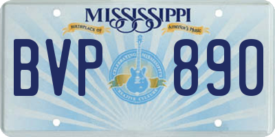 MS license plate BVP890