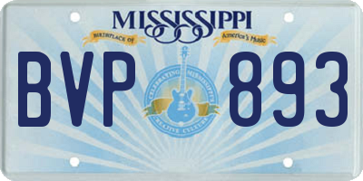 MS license plate BVP893
