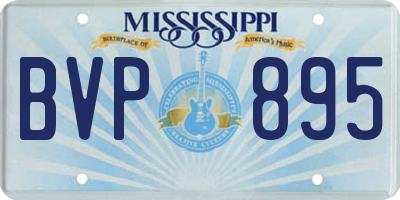 MS license plate BVP895