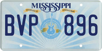 MS license plate BVP896