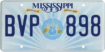 MS license plate BVP898