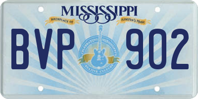 MS license plate BVP902