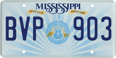 MS license plate BVP903