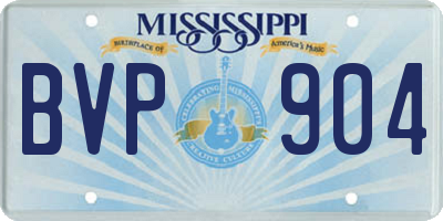 MS license plate BVP904