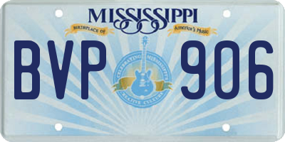 MS license plate BVP906