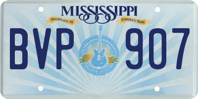 MS license plate BVP907