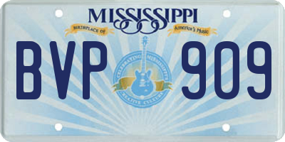 MS license plate BVP909