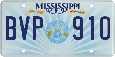 MS license plate BVP910