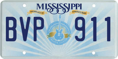 MS license plate BVP911