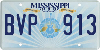 MS license plate BVP913