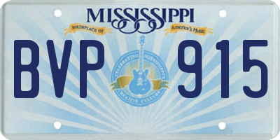 MS license plate BVP915