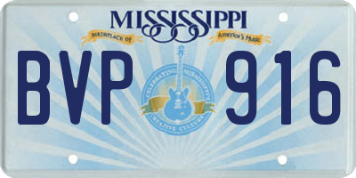 MS license plate BVP916