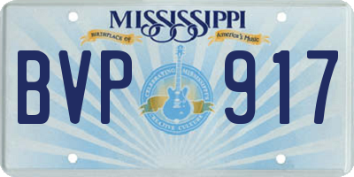 MS license plate BVP917