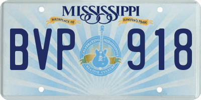 MS license plate BVP918