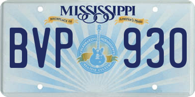 MS license plate BVP930