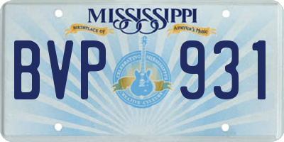 MS license plate BVP931