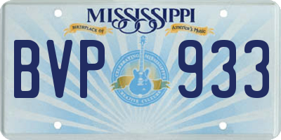 MS license plate BVP933