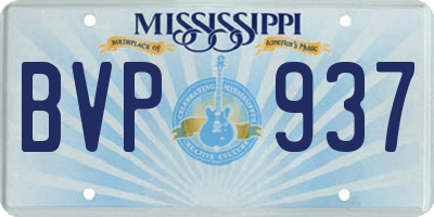 MS license plate BVP937