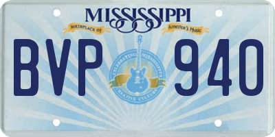 MS license plate BVP940