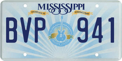 MS license plate BVP941