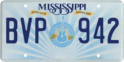 MS license plate BVP942