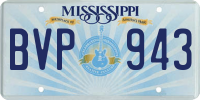 MS license plate BVP943