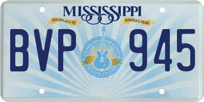 MS license plate BVP945