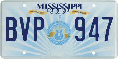 MS license plate BVP947