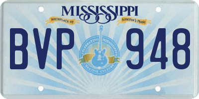 MS license plate BVP948