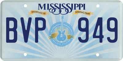 MS license plate BVP949