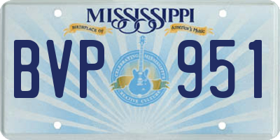 MS license plate BVP951