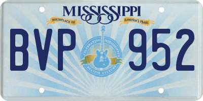 MS license plate BVP952