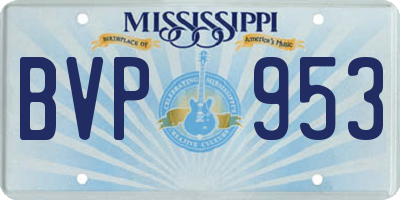 MS license plate BVP953
