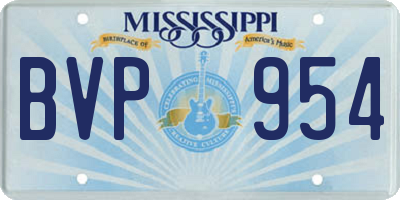 MS license plate BVP954